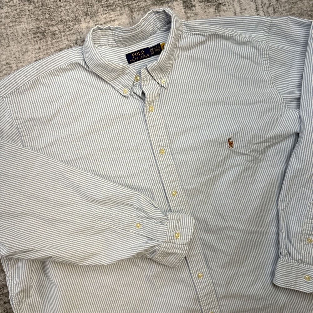 Polo Ralph Lauren Shirt Mens 3XB University Stripe Oxford Cotton OCBD Flesh Pony